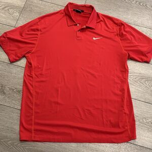 Nike Tiger Woods Collection‎ Golf Polo Shirt Mens Large Red Tiger Presidents Cup